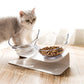 Non Slip Double Cat Bowl With Raised Stand Pet Food Cat Feeder Protect Cervical Vertebra Dog Bowl Transparent Pet Products