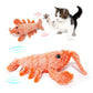 Pet Toys Electric Jumping Shrimp USB Charging Simulation Lobster Funny Cat Plush Pets Toy